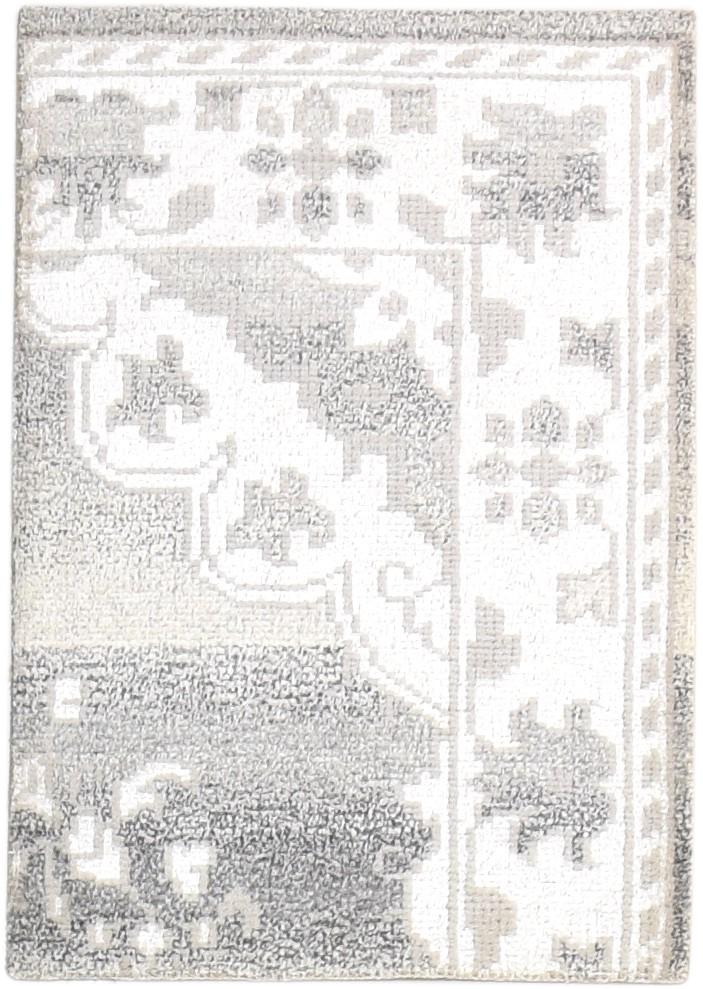 Wool Grey Rug 2' X 3' Persian Hand Knotted Heriz-Indian Oriental Small Carpet   7865133301909