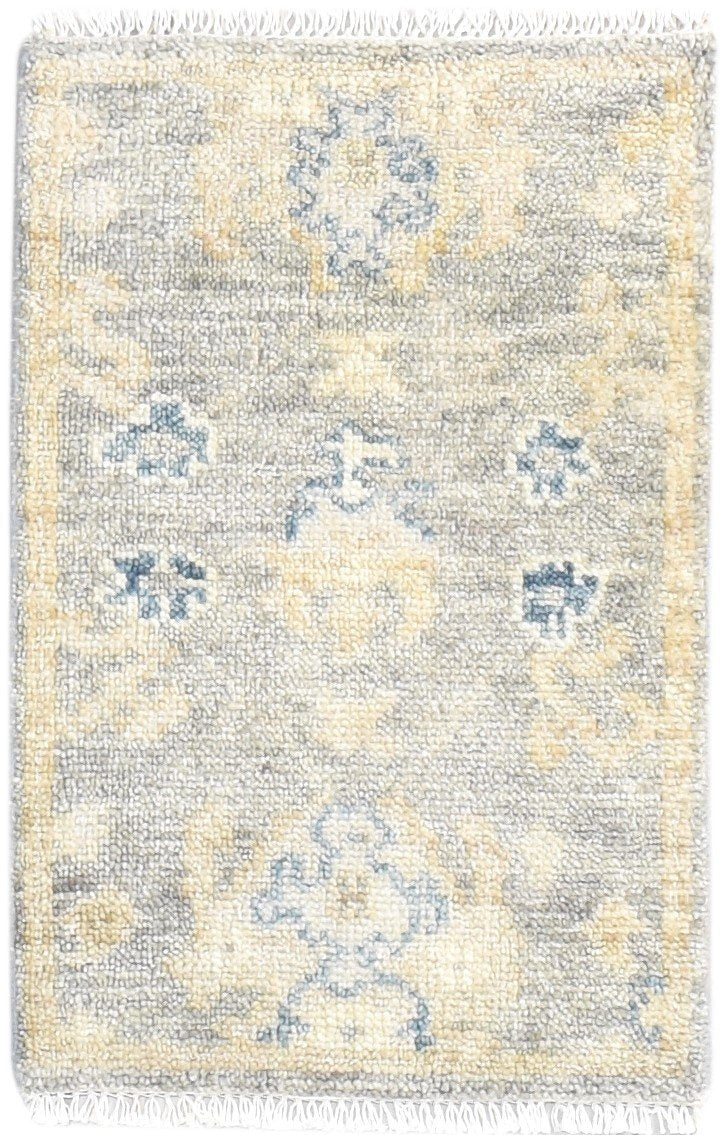 Wool Grey Rug 2' X 3' Persian Hand Knotted Oushak Oriental Small Carpet   7865016189077