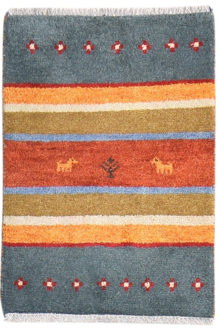 Wool Grey Rug 2' X 3' Southwestern Hand Knotted American Tribal Small Carpet   7865052430485