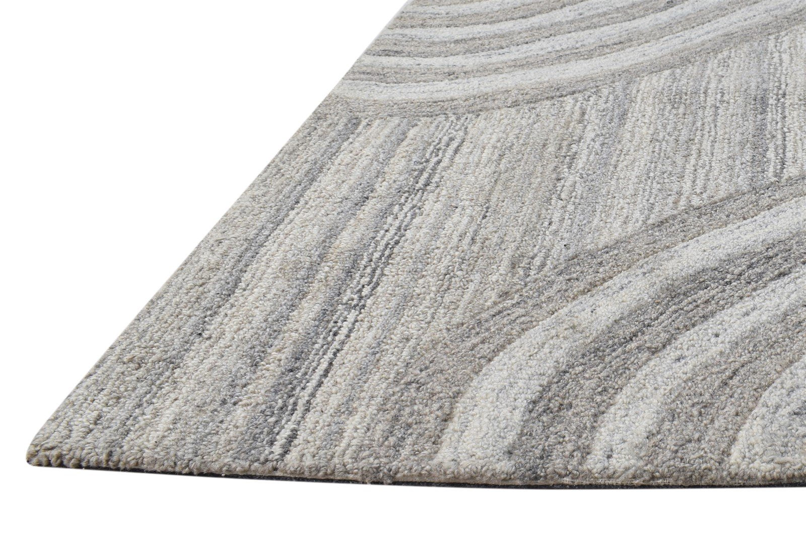 Wool Grey Rug 2' X 4' Modern Hand Tufted Scandinavian Nordic Small Carpet   7865079333013