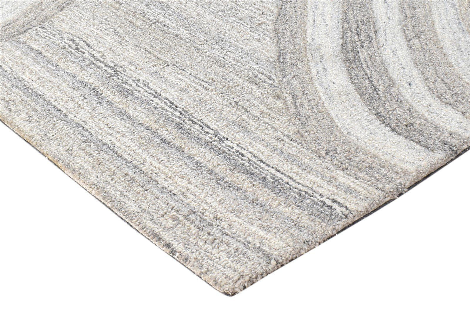 Wool Grey Rug 2' X 4' Modern Hand Tufted Scandinavian Nordic Small Carpet   7865079333013