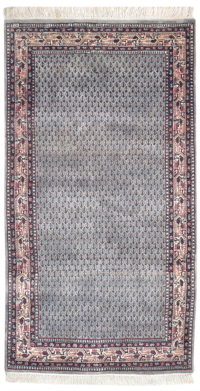 Wool Grey Rug 3' X 5' Persian Hand Knotted Qum Oriental Small Carpet   7864677925013