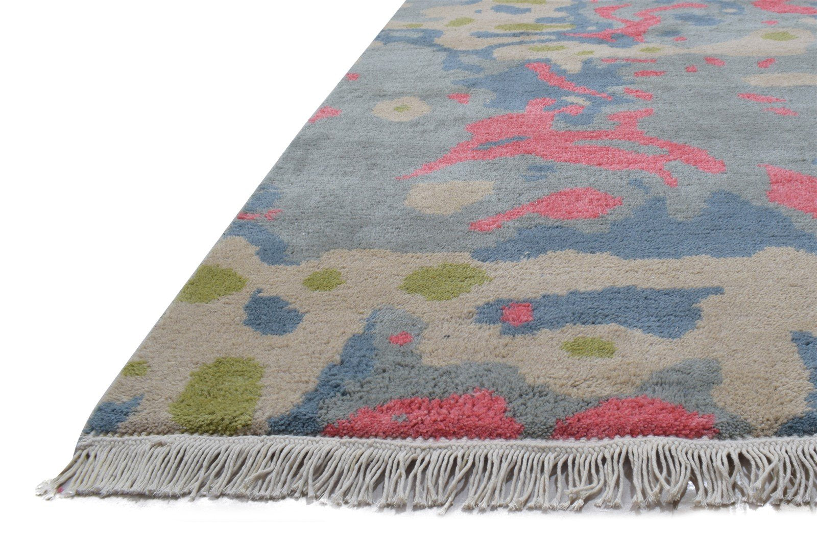 Wool Grey Rug 4' X 6' Modern Hand Knotted Bohemian Abstract Room Size Carpet   7864314626197