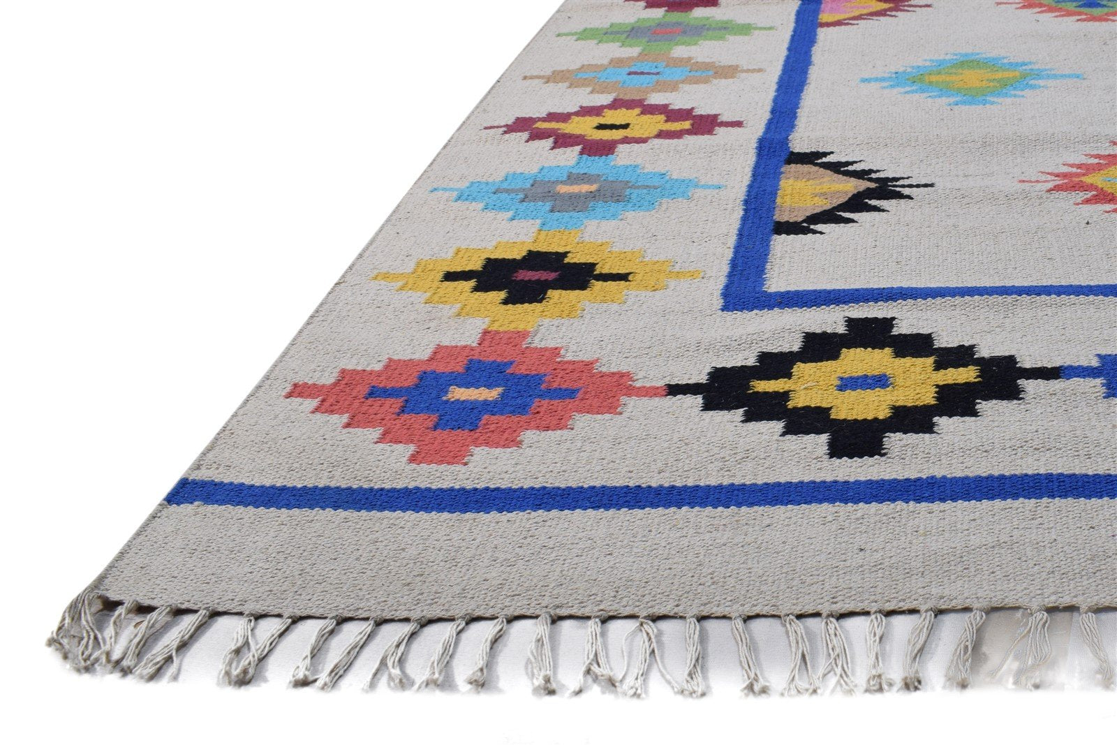 Wool Grey Rug 5' X 8' Modern Dhurrie Bohemian Geometric Room Size Carpet   7865193300117
