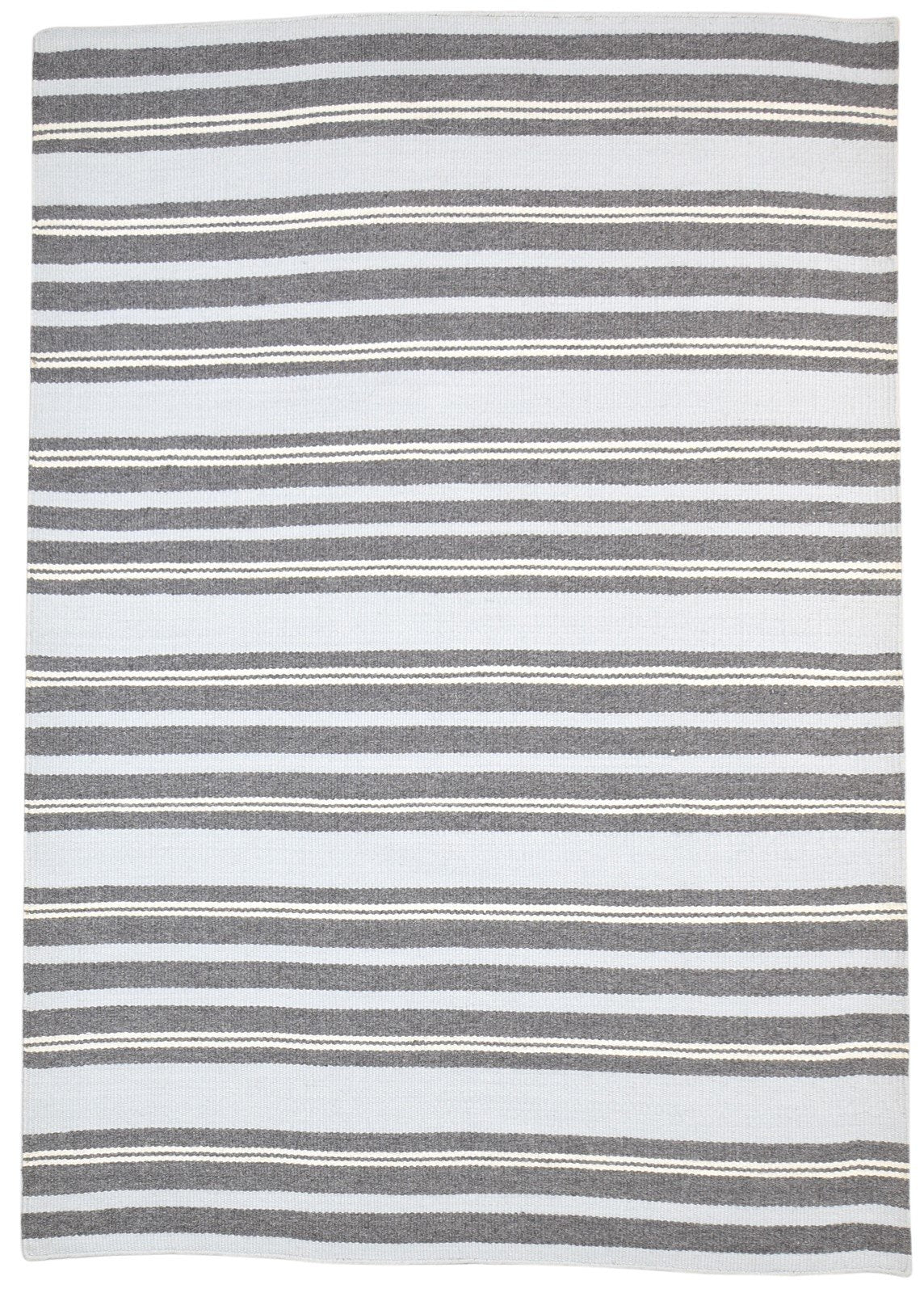 Wool Grey Rug 5' X 8' Modern Dhurrie Scandinavian Striped Room Size Carpet   7864164483221