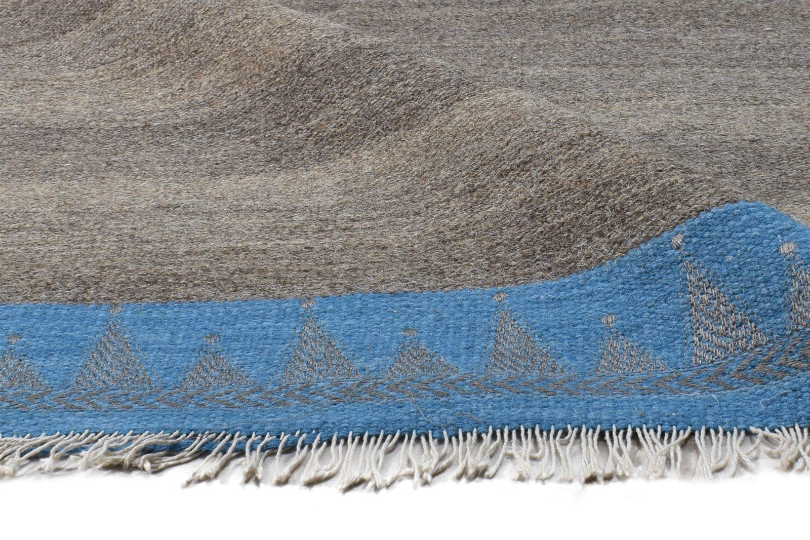 Wool Grey Rug 5' X 8' Modern Dhurrie Scandinavian Striped Room Size Carpet   7865195593877