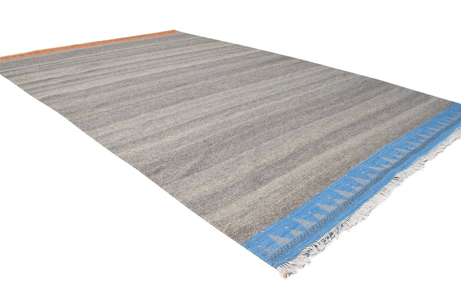 Wool Grey Rug 5' X 8' Modern Dhurrie Scandinavian Striped Room Size Carpet   7865195593877