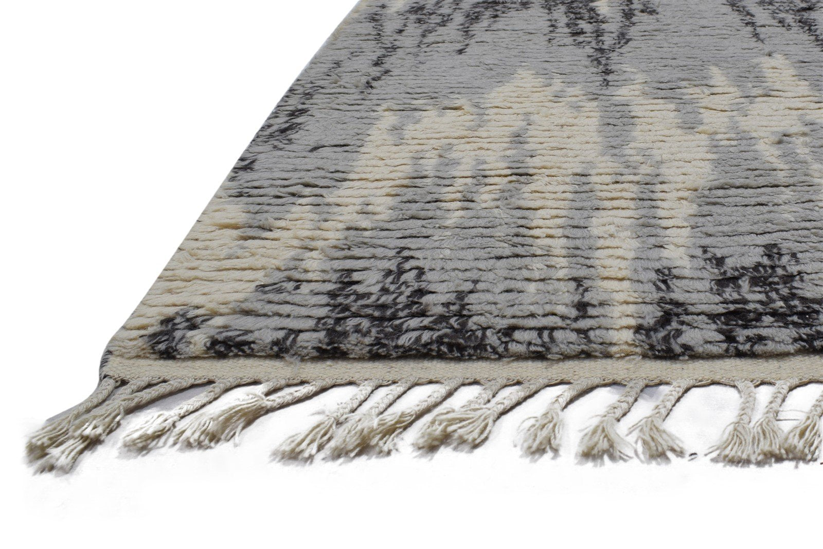 Wool Grey Rug 5' X 8' Modern Hand Knotted Indian Ikat Room Size Carpet   7864513036437