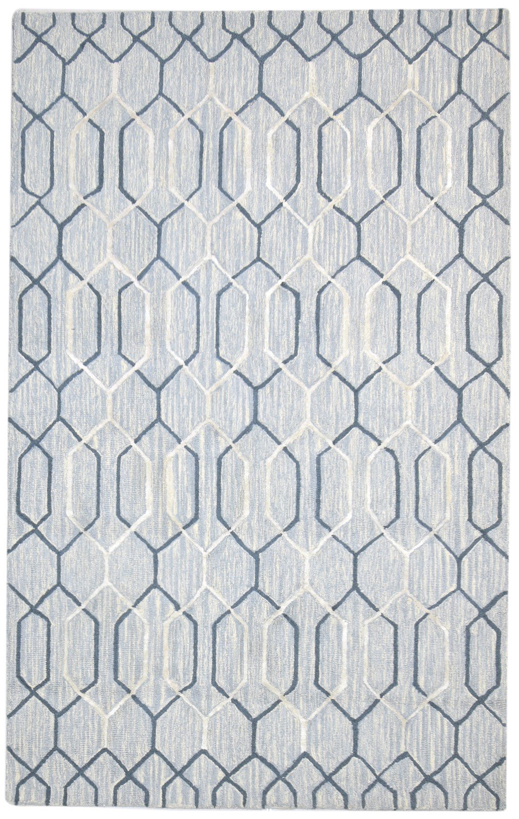 Wool Grey Rug 5' X 8' Modern Hand Tufted Moroccan Geometric Room Size Carpet   7864108712085