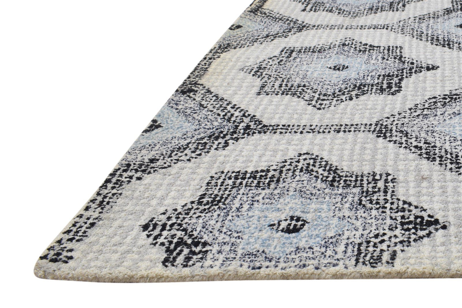 Arinia Wool Grey Rug 5' X 8' Modern Hand Tufted Moroccan Geometric   7865074647189
