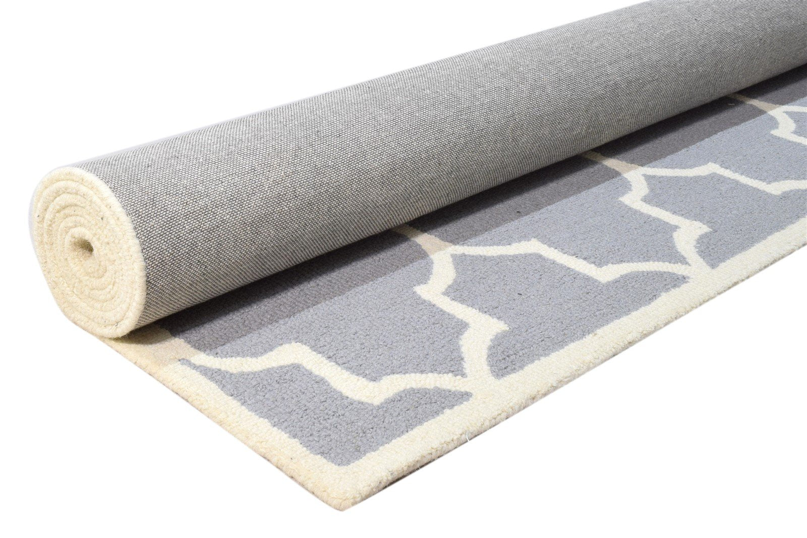 Hedy Wool Grey Rug 5' X 8' Modern Hand Tufted Moroccan Trellis   7860685176981