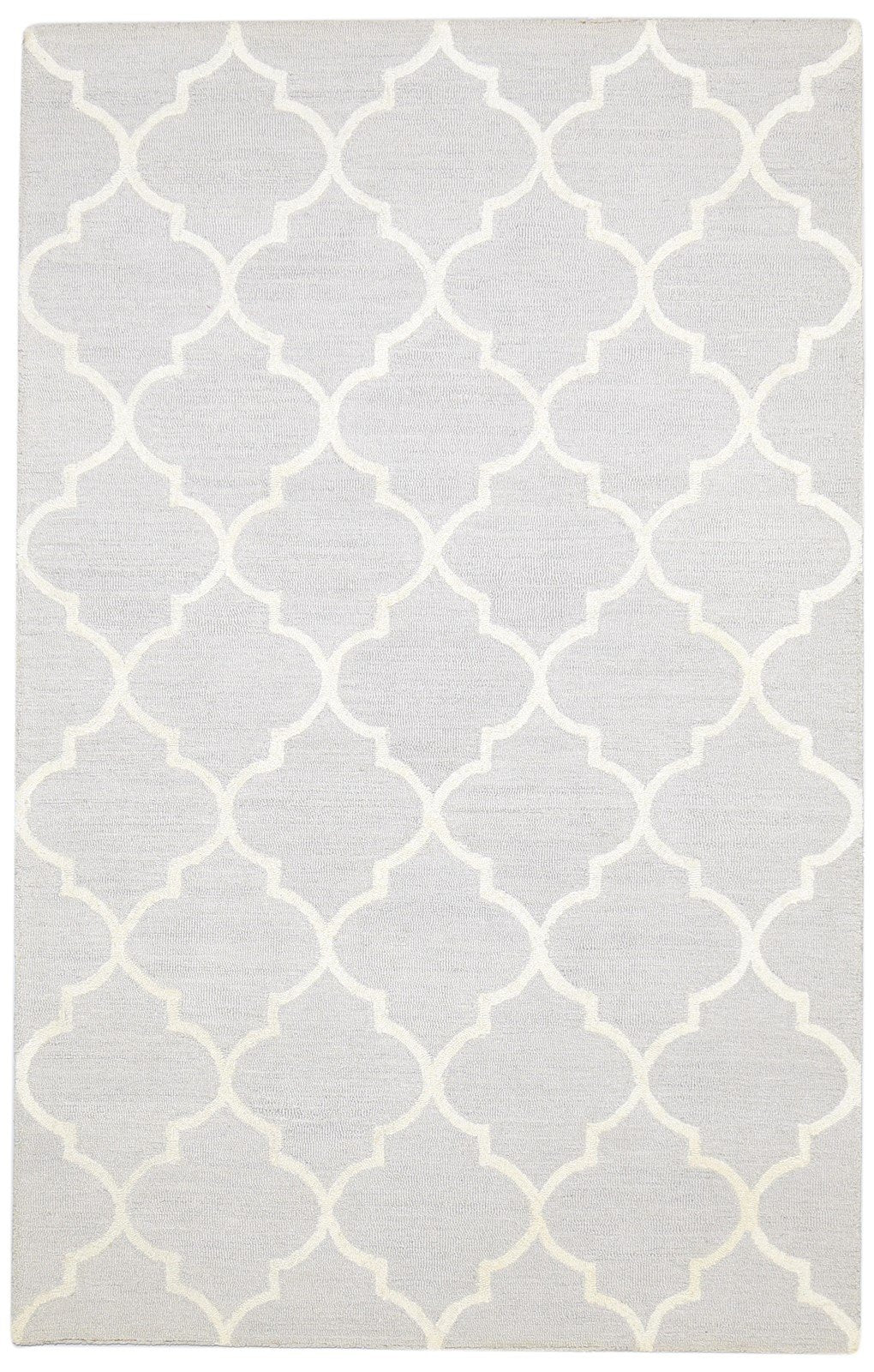 Wool Grey Rug 5' X 8' Modern Hand Tufted Moroccan Trellis Room Size Carpet   7864359092373