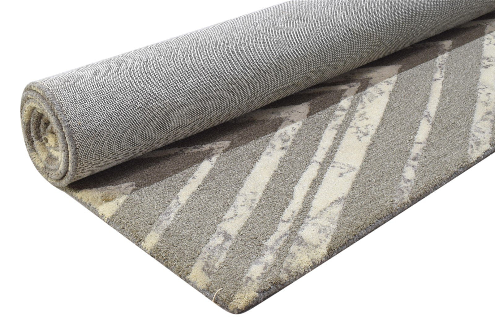 Wool Grey Rug 5' X 8' Modern Hand Tufted Scandinavian Chevron Room Size Carpet   7864283037845