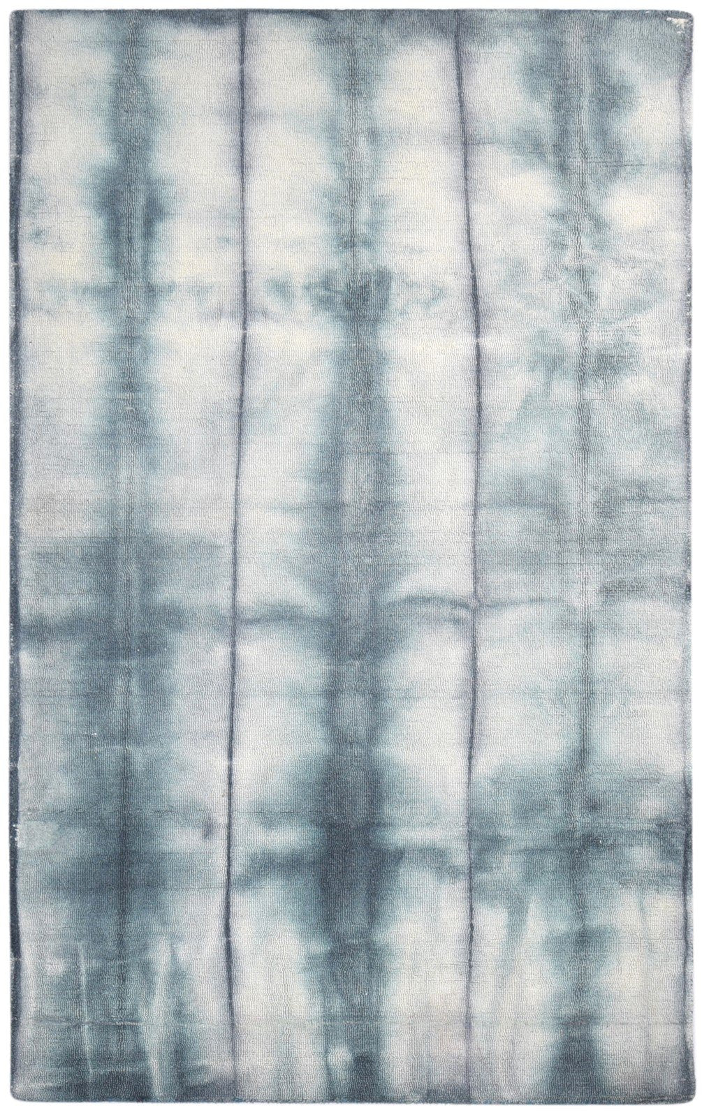 Wool Grey Rug 5' X 8' Modern Hand Tufted Shibori Tie Dye Room Size Carpet   7865174065301