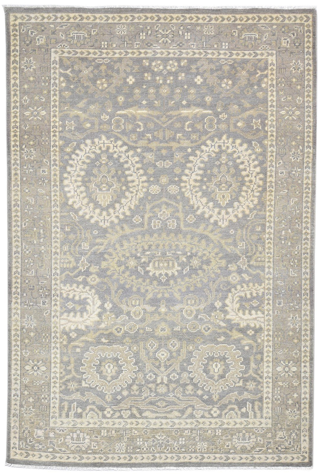 Wool Grey Rug 6' X 8' Persian Hand Knotted Oushak Oriental Room Size Carpet   7864104026261