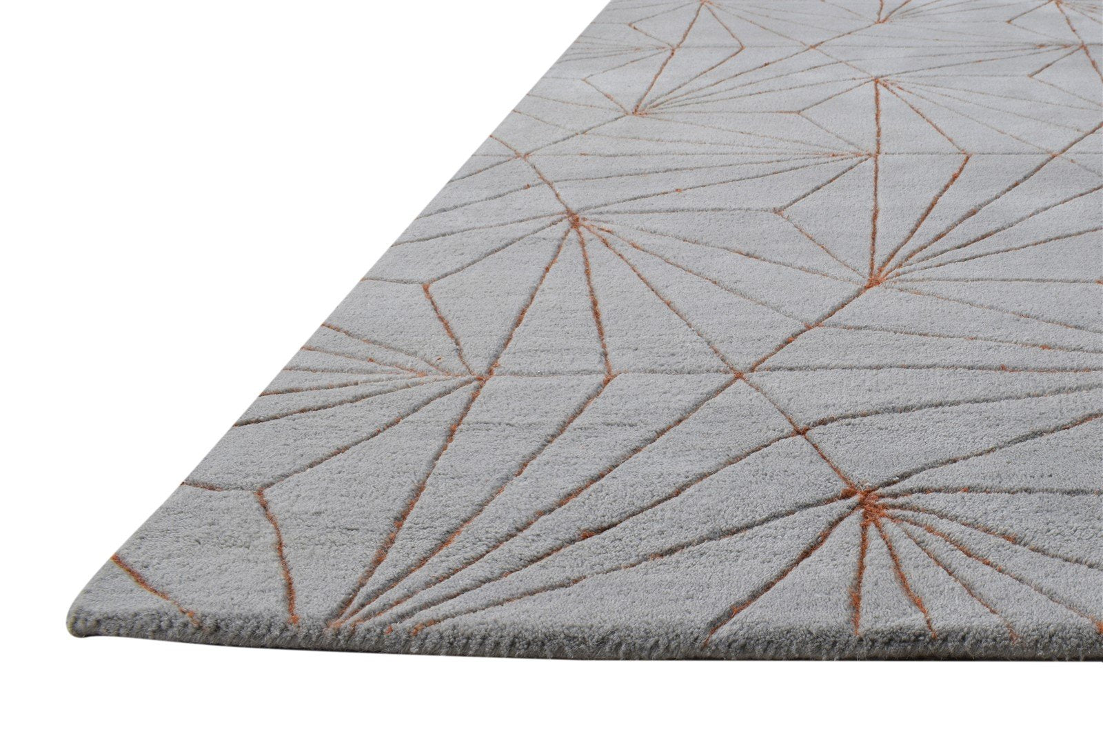 Wool Grey Rug 6' X 9' Modern Hand Tufted Scandinavian Geometric Room Size Carpet   7865145458837
