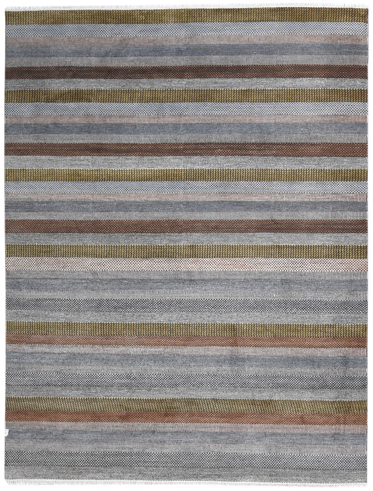 Wool Grey Rug 8' X 10' Modern Hand Knotted Agra Grass Trellis Large Carpet   7865149325461