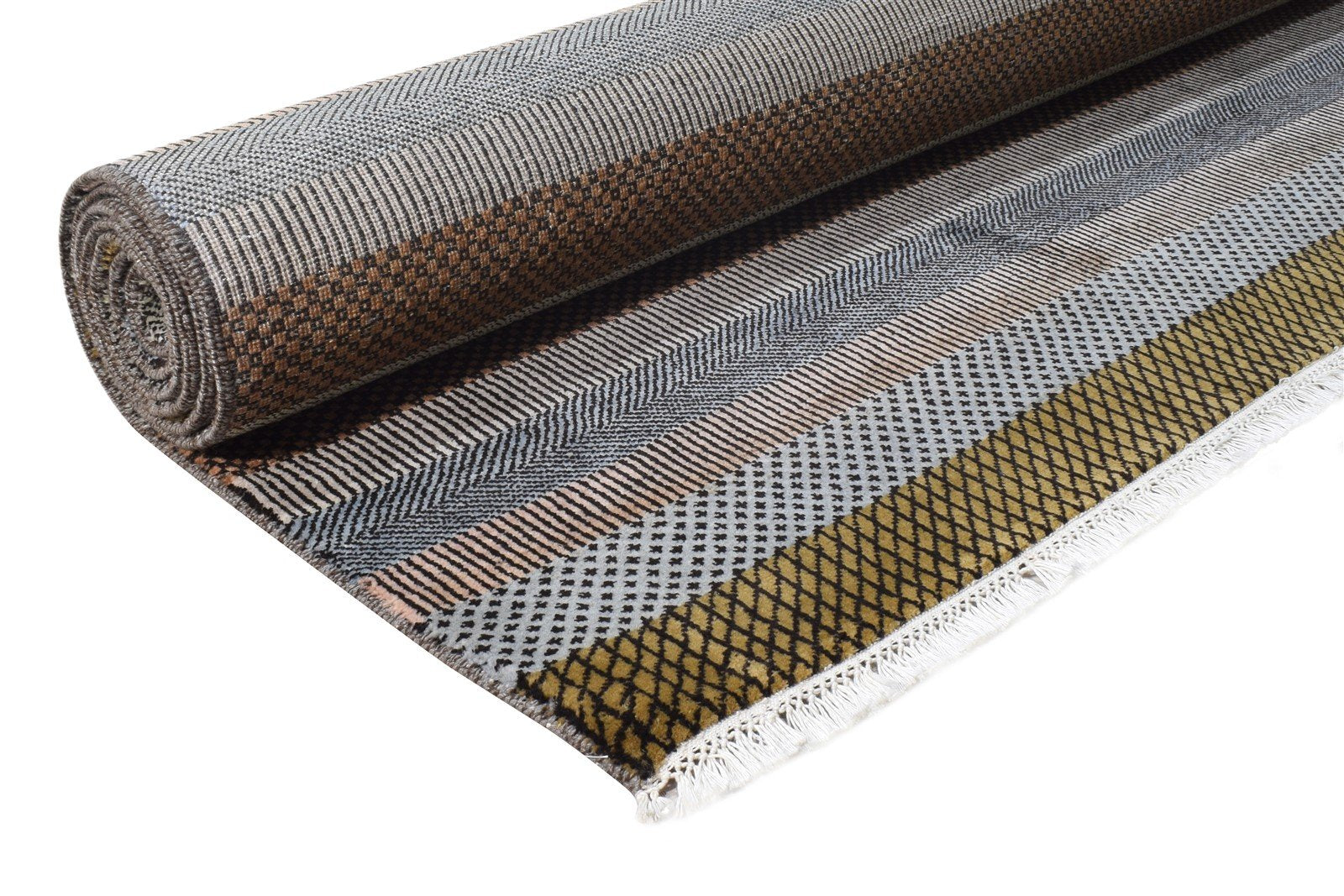 Wool Grey Rug 8' X 10' Modern Hand Knotted Agra Grass Trellis Large Carpet   7865149325461