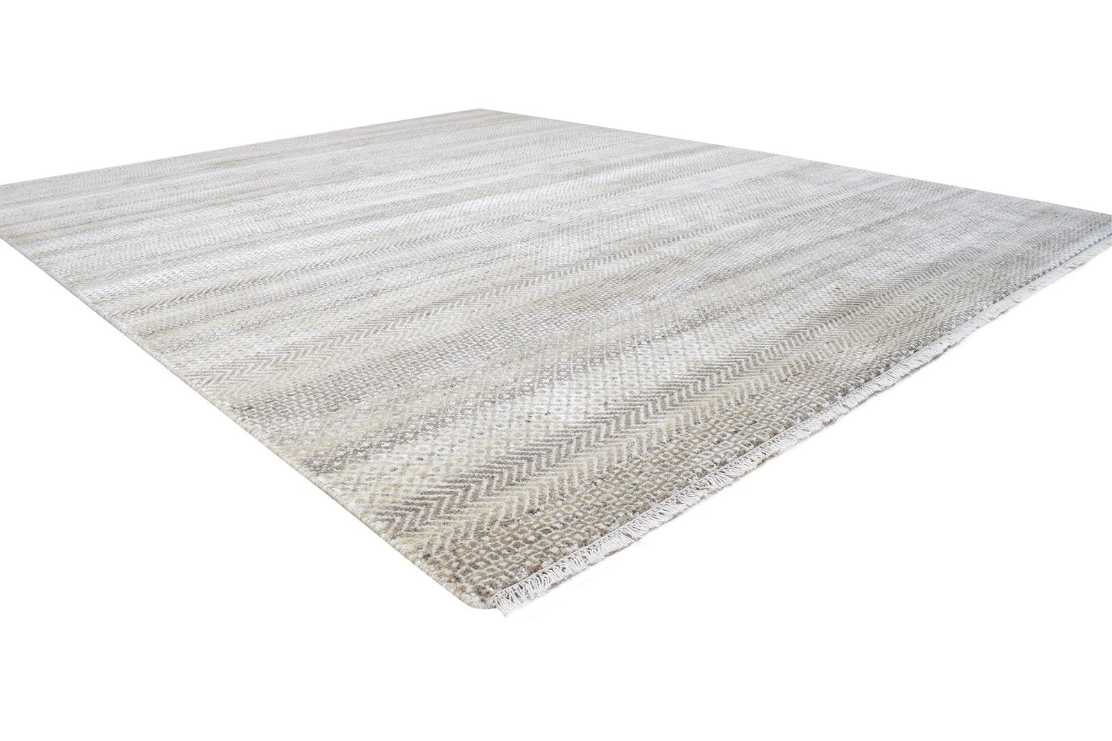 Wool Grey Rug 8' X 10' Modern Hand Knotted American Abstract Large Carpet   7865011142805