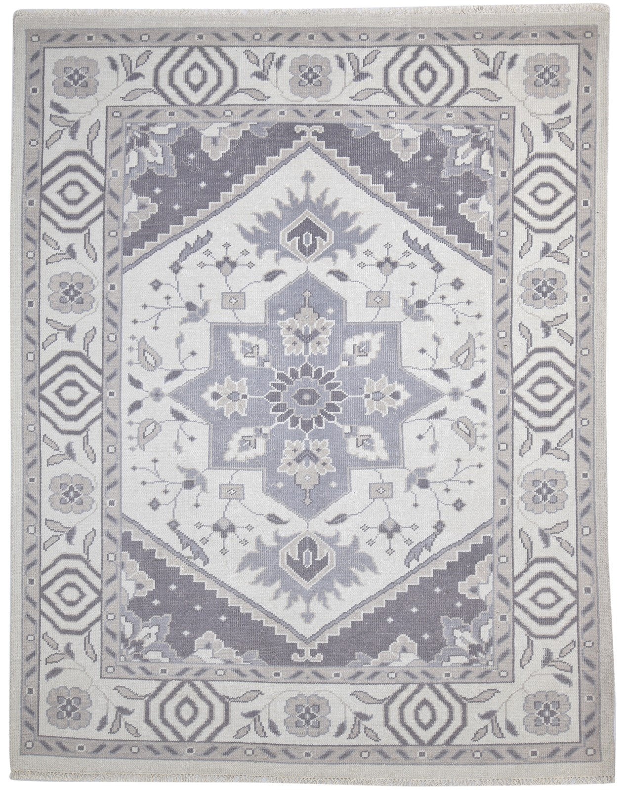 Wool Grey Rug 8' X 10' Persian Hand Knotted Heriz-Indian Oriental Large Carpet   7864175558805