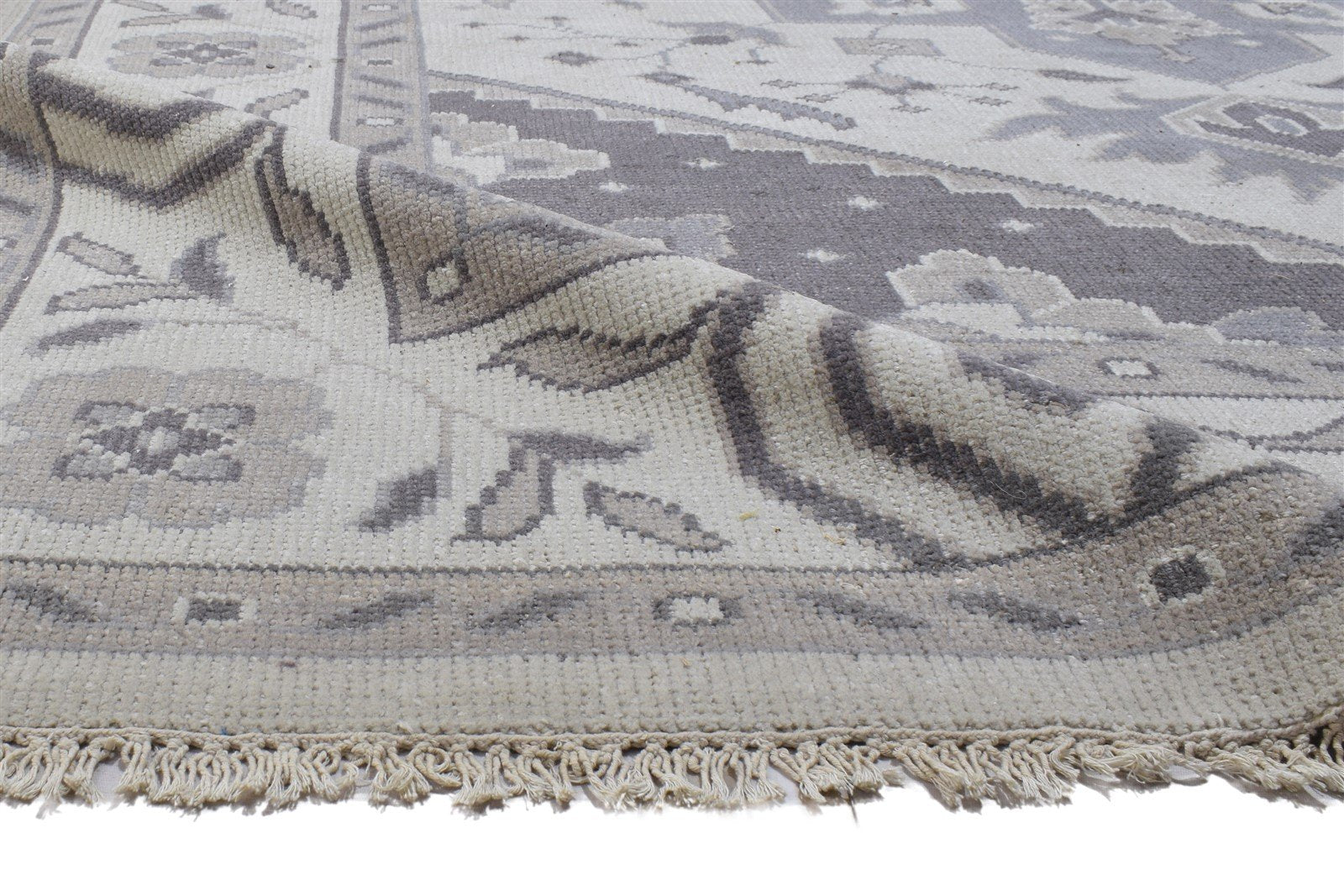 Wool Grey Rug 8' X 10' Persian Hand Knotted Heriz-Indian Oriental Large Carpet   7864175558805