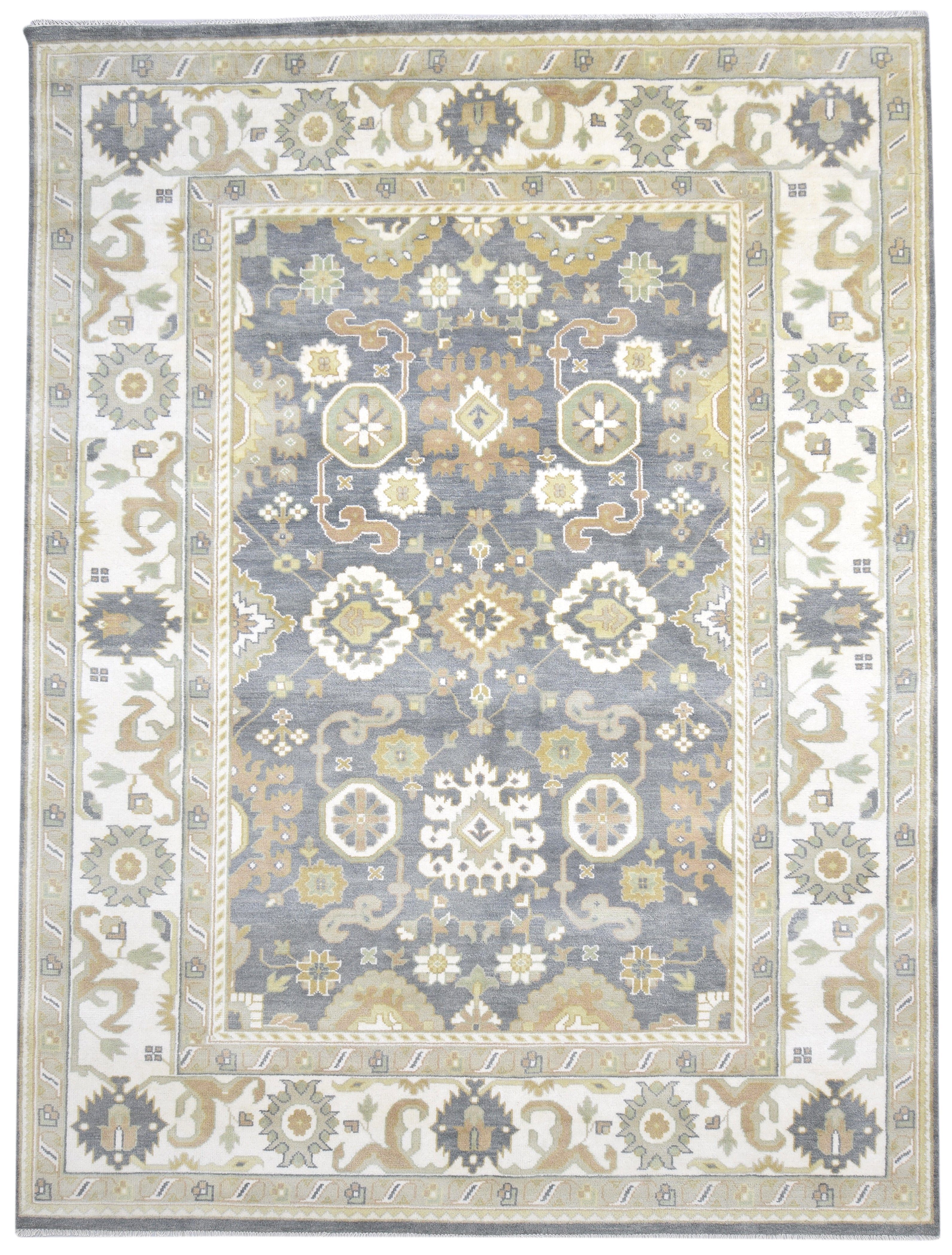 Wool Grey Rug 9' X 12' Persian Hand Knotted Oushak Oriental Extra Large Carpet   7864327471253
