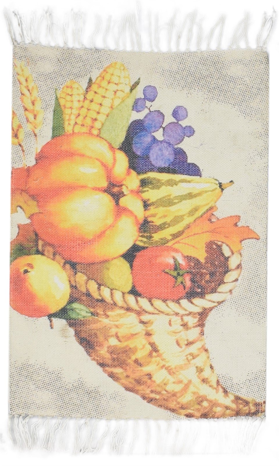 Wool Ivory Rug 2' X 3' Modern Hand Woven Indian Fruits Small Carpet   7864087871637