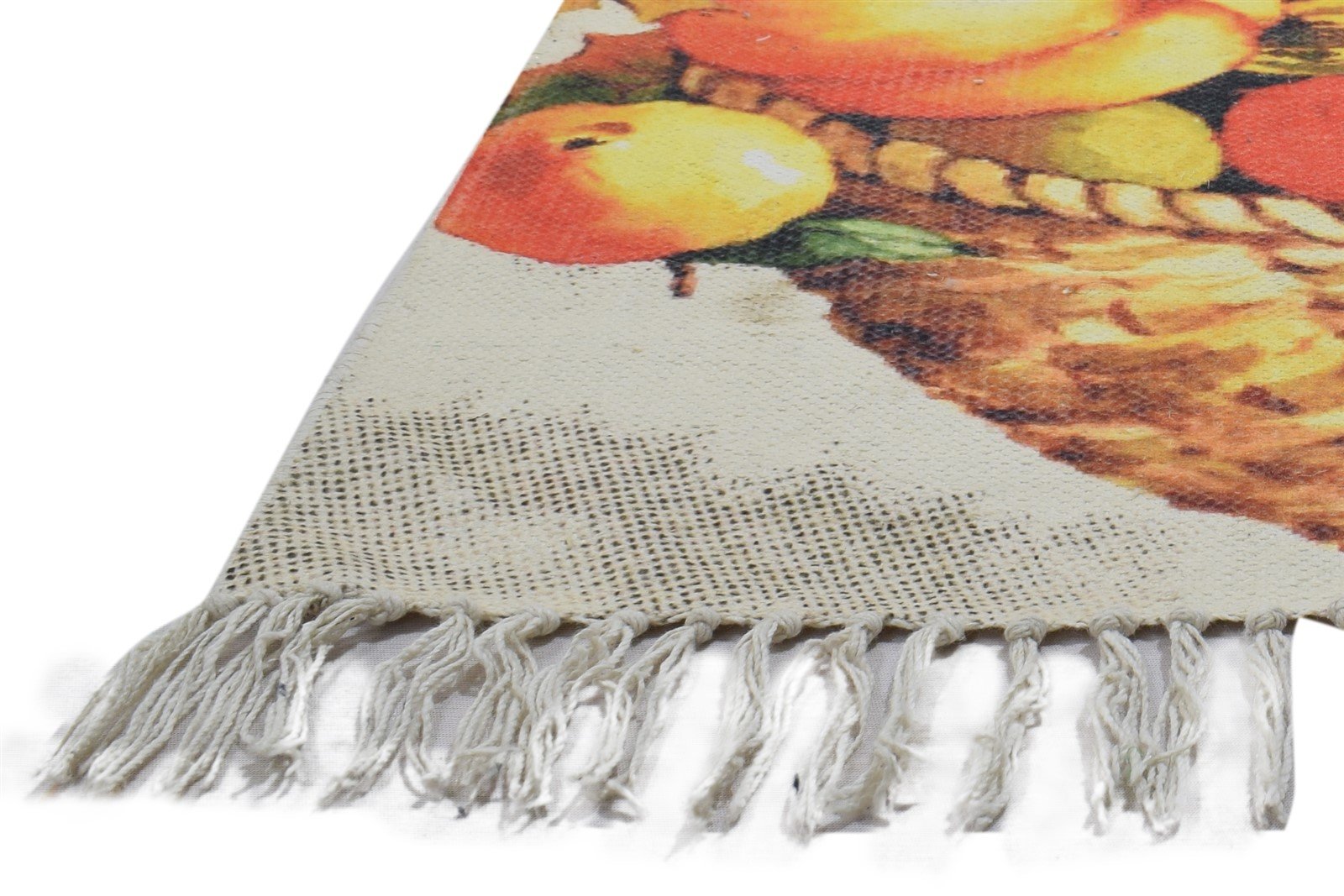 Wool Ivory Rug 2' X 3' Modern Hand Woven Indian Fruits Small Carpet   7864087871637