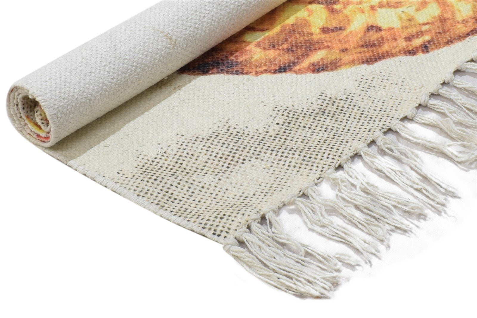 Wool Ivory Rug 2' X 3' Modern Hand Woven Indian Fruits Small Carpet   7864087871637