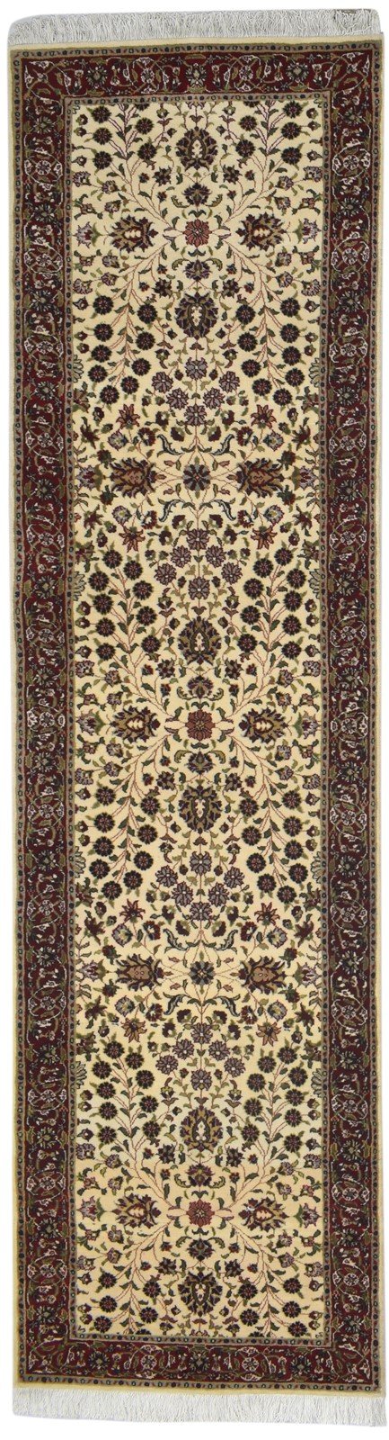 Wool Ivory Rug 3' X 10' Persian Hand Knotted Heriz-Indian Oriental Small Runner   7864089837717