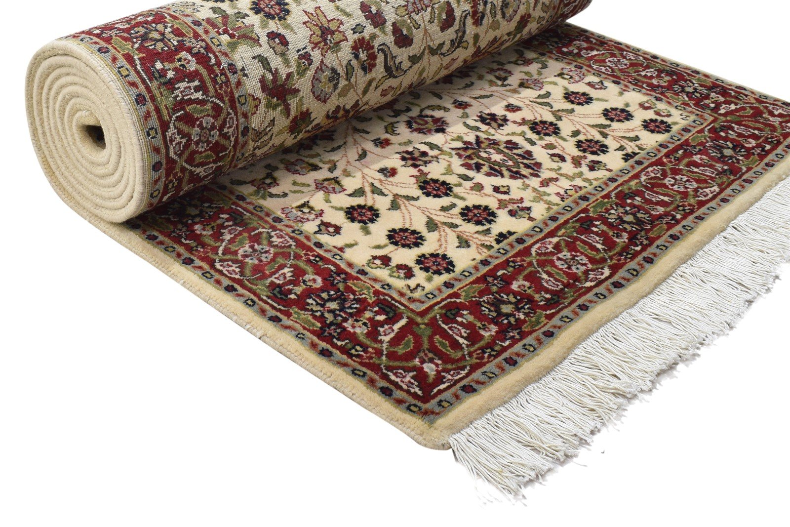 Wool Ivory Rug 3' X 10' Persian Hand Knotted Heriz-Indian Oriental Small Runner   7864089837717