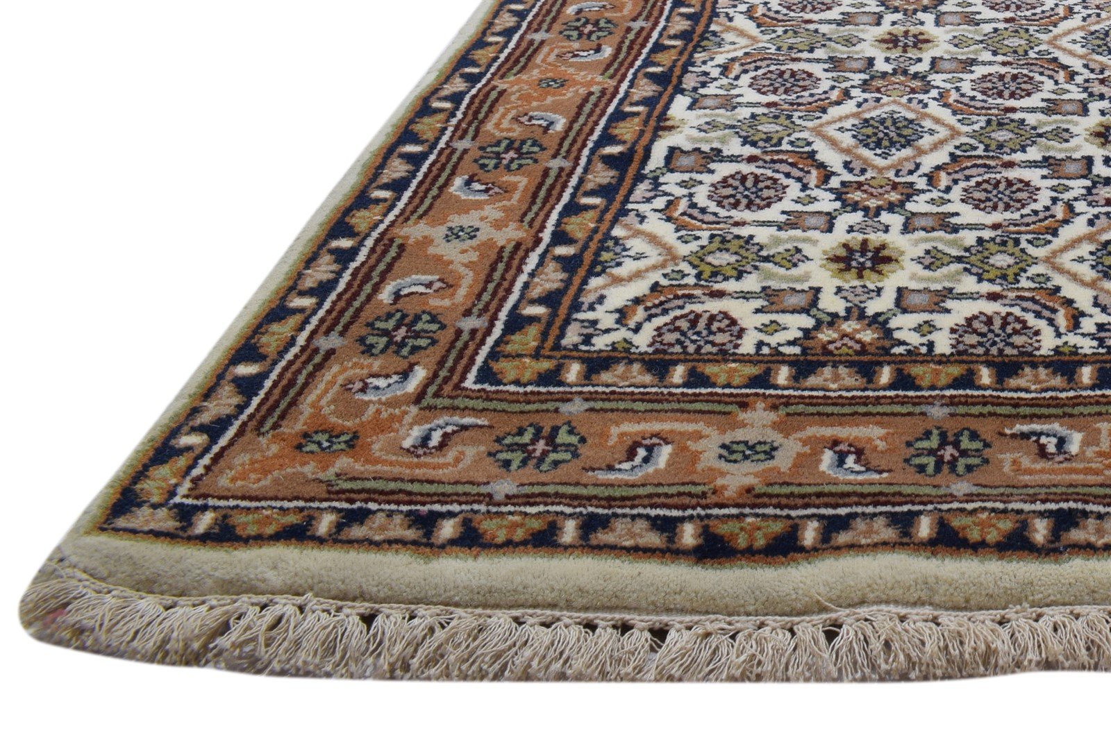 Wool Ivory Rug 3' X 5' Persian Hand Knotted Kashan Oriental Small Carpet   7860701954197
