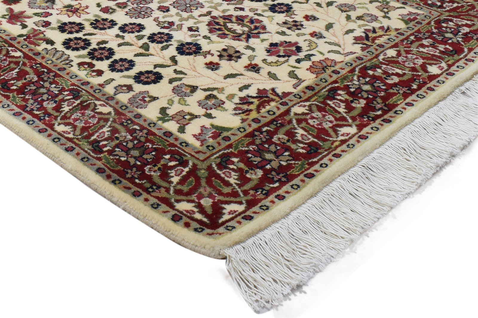 Wool Ivory Rug 3' X 8' Persian Hand Knotted Heriz-Indian Oriental Small Runner   7864089444501