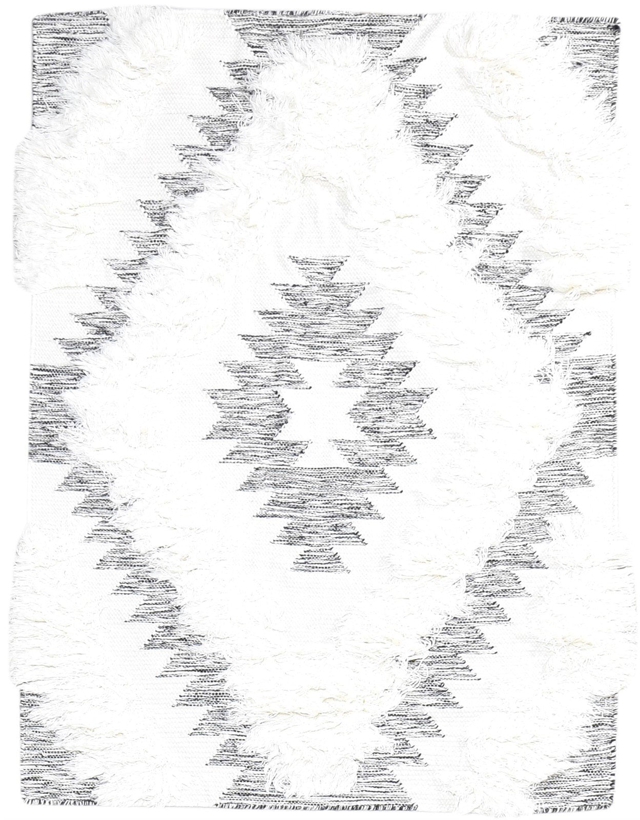 Wool Ivory Rug 4' X 5' Modern Hand Woven Scandinavian Diamond Room Size Carpet   7865139691669