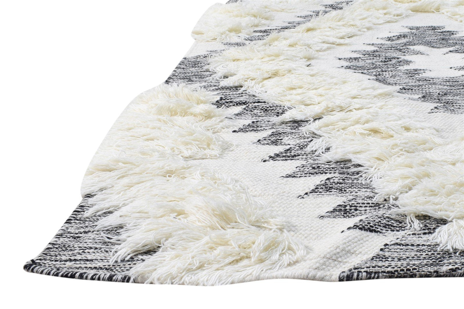 Wool Ivory Rug 4' X 5' Modern Hand Woven Scandinavian Diamond Room Size Carpet   7865139691669