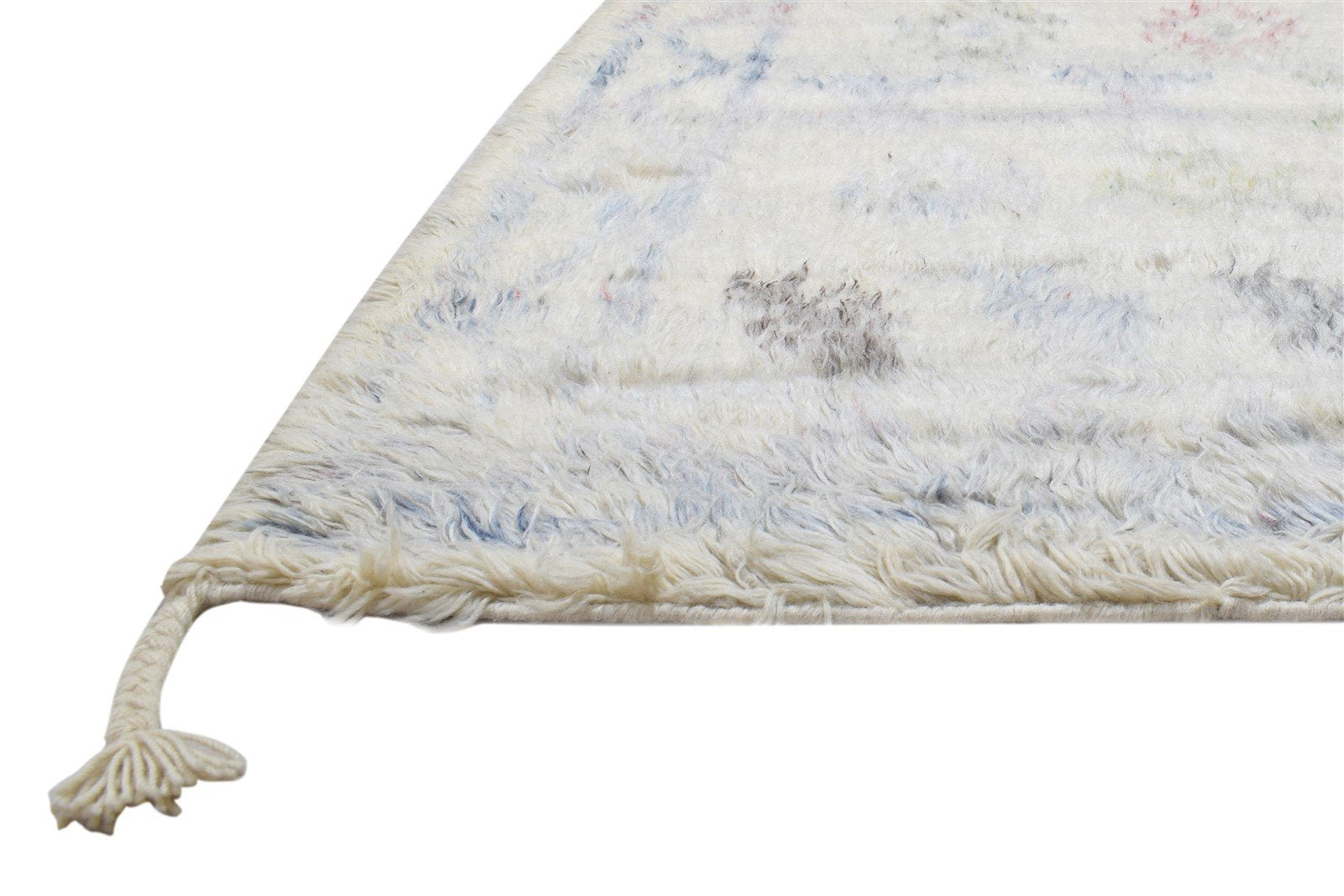 Wool Ivory Rug 5' X 7' Modern Hand Knotted Moroccan Geometric Room Size Carpet   7864151244949