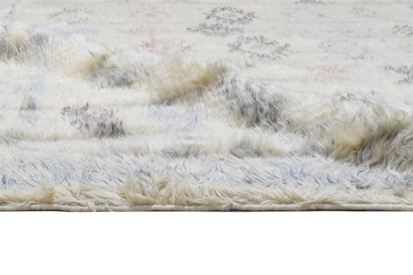 Wool Ivory Rug 5' X 7' Modern Hand Knotted Moroccan Geometric Room Size Carpet   7864151244949