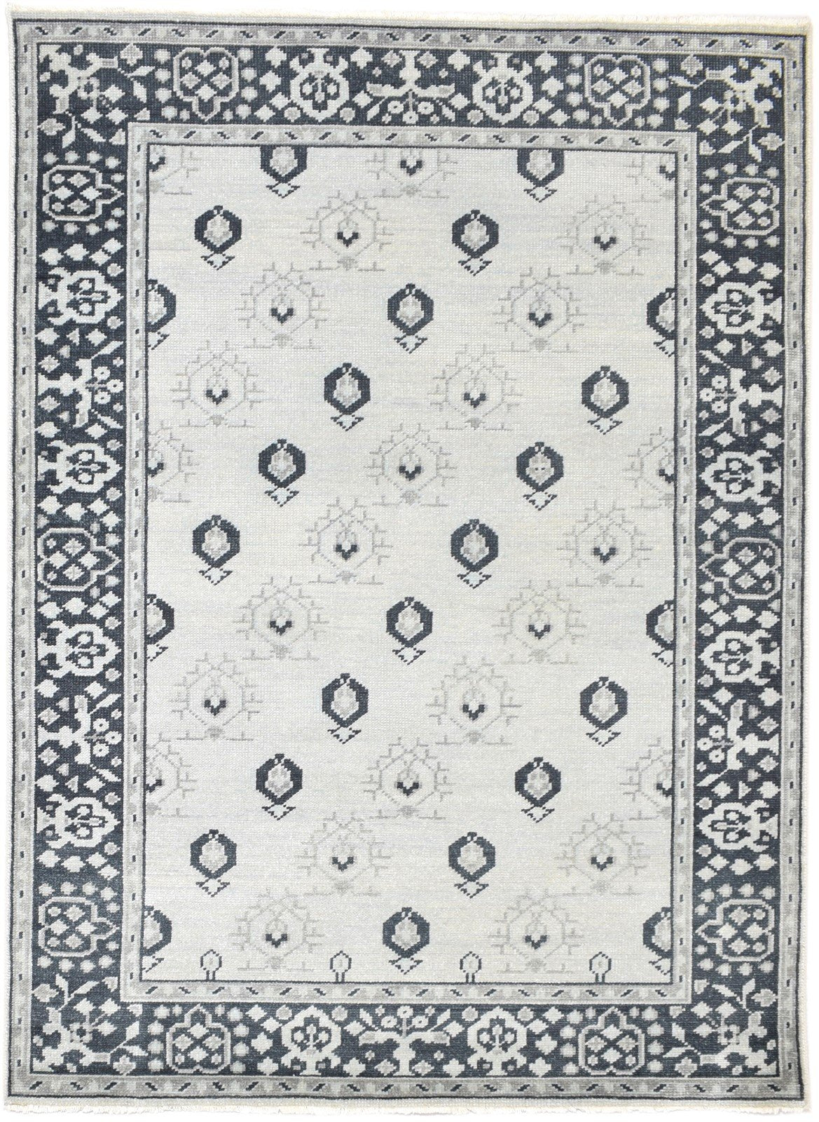 Wool Ivory Rug 5' X 7' Persian Hand Knotted Bokhara Oriental Room Size Carpet   7864083218581
