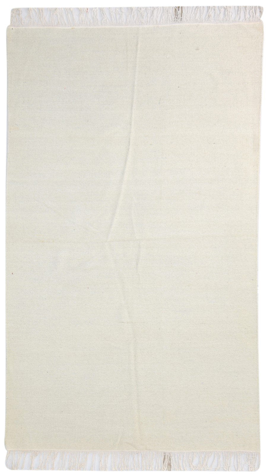 Wool Ivory Rug 5' X 8' Modern Dhurrie Scandinavian Solid Room Size Carpet   7865170231445