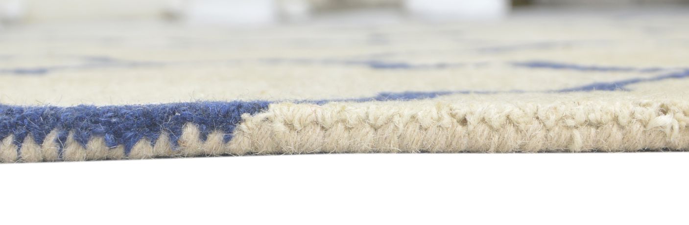 Wool Ivory Rug 5' X 8' Modern Hand Tufted Moroccan Trellis Room Size Carpet   7860687536277