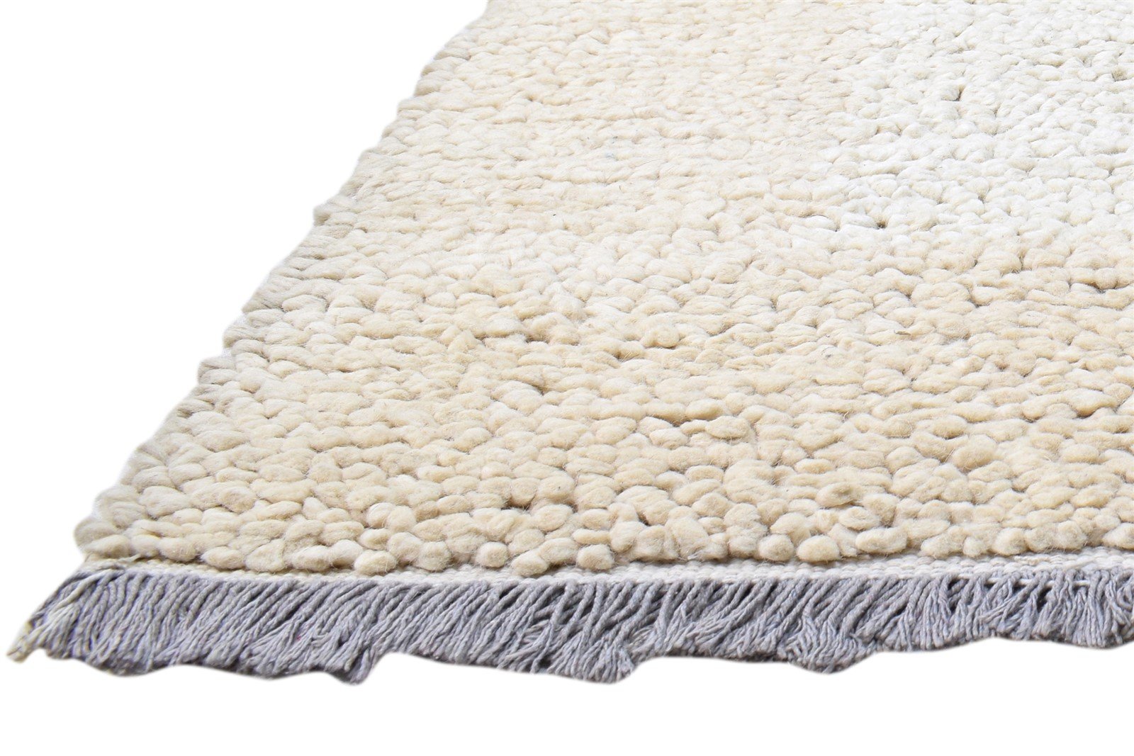 Wool Ivory Rug 5X8 Modern Hand Knotted Scandinavian Bordered Room Size Carpet   7860698808469