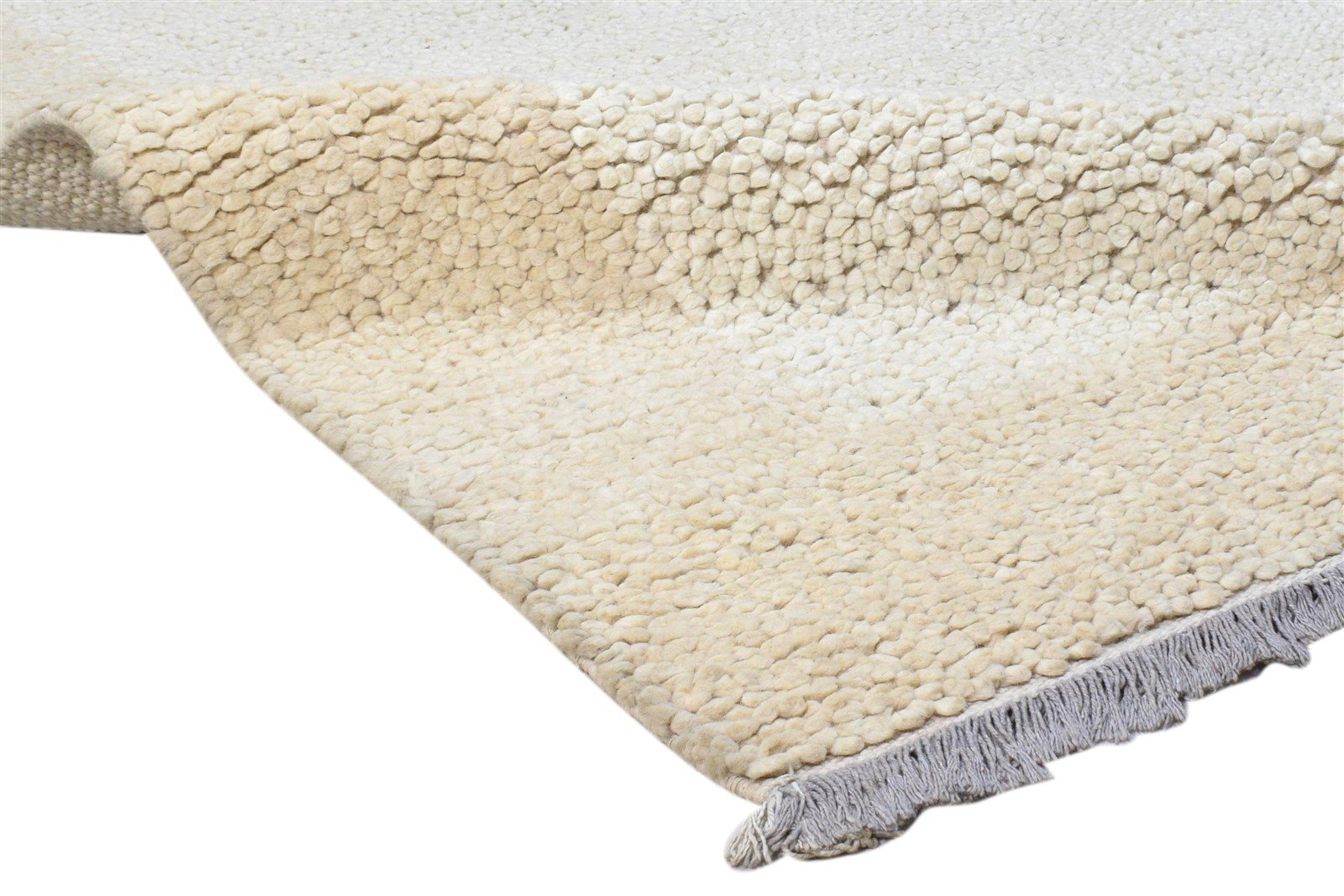 Wool Ivory Rug 5X8 Modern Hand Knotted Scandinavian Bordered Room Size Carpet   7860698808469