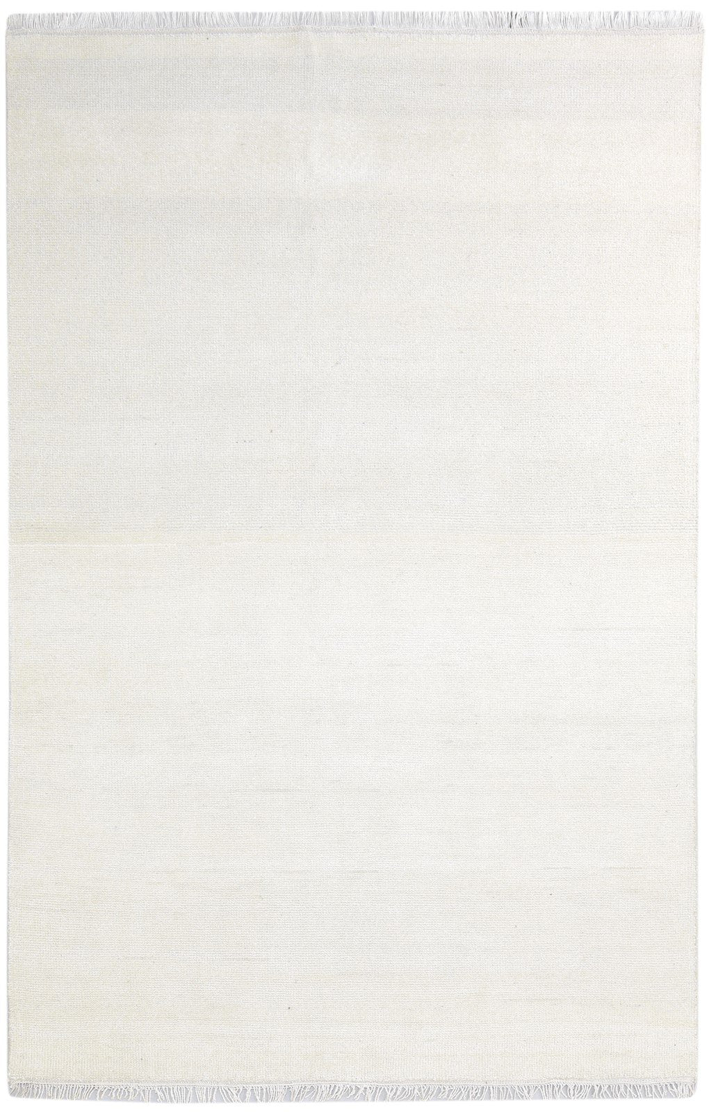 Wool Ivory Rug 6' X 9' Modern Hand Knotted Scandinavian Solid Room Size Carpet   7865145950357
