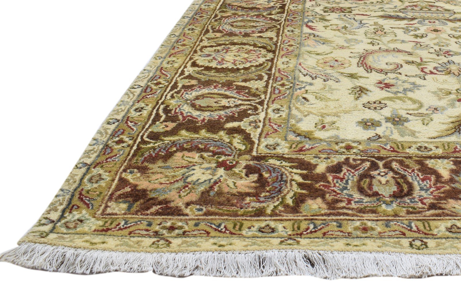 Wool Ivory Rug 6' X 9' Persian Hand Knotted Kashan Oriental Large Carpet   7860693958805