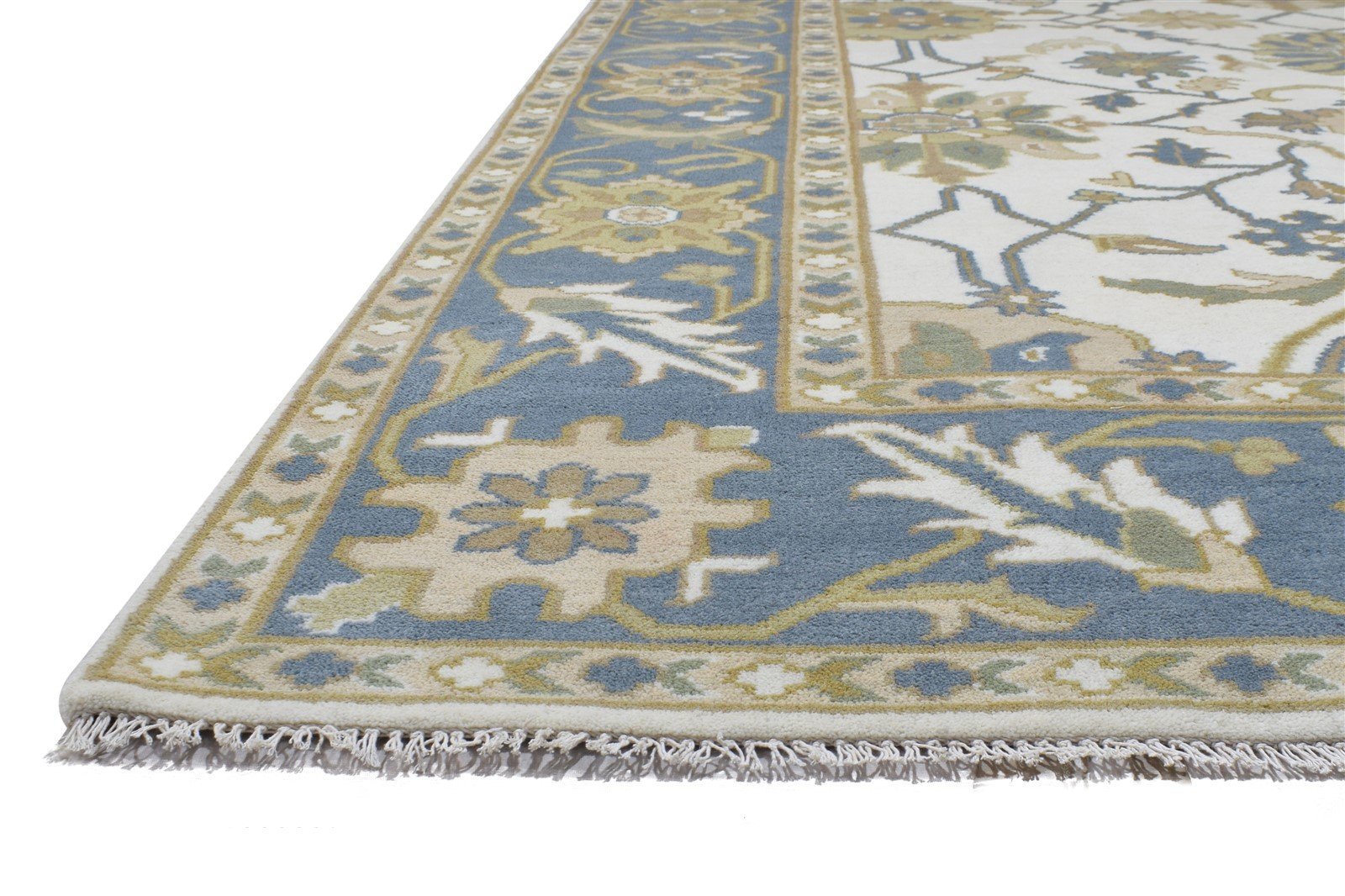Wool Ivory Rug 8' X 10' Persian Hand Knotted Oushak Oriental Large Carpet   7864324358293
