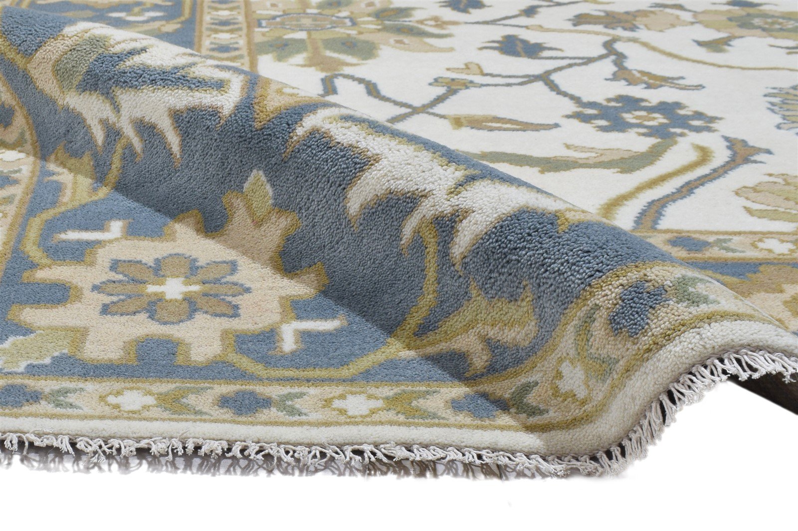 Wool Ivory Rug 8' X 10' Persian Hand Knotted Oushak Oriental Large Carpet   7864324358293
