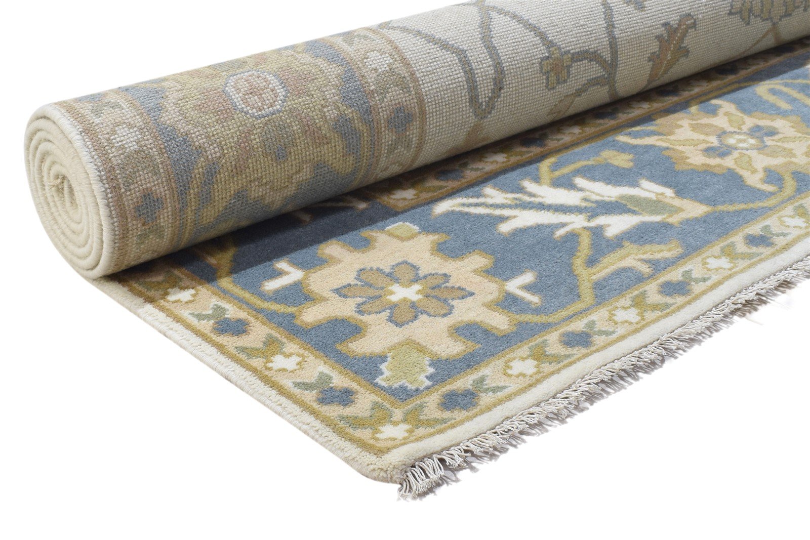 Wool Ivory Rug 8' X 10' Persian Hand Knotted Oushak Oriental Large Carpet   7864324358293