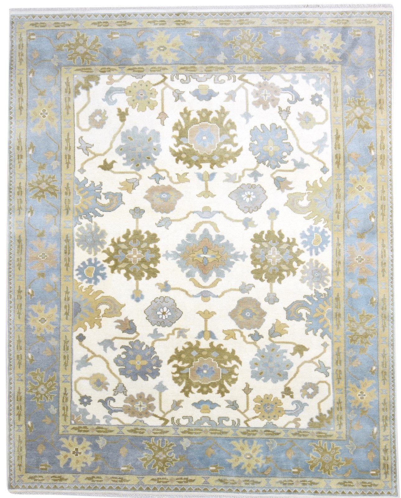 Wool Ivory Rug 8' X 10' Persian Hand Knotted Oushak Oriental Large Carpet   7864325996693
