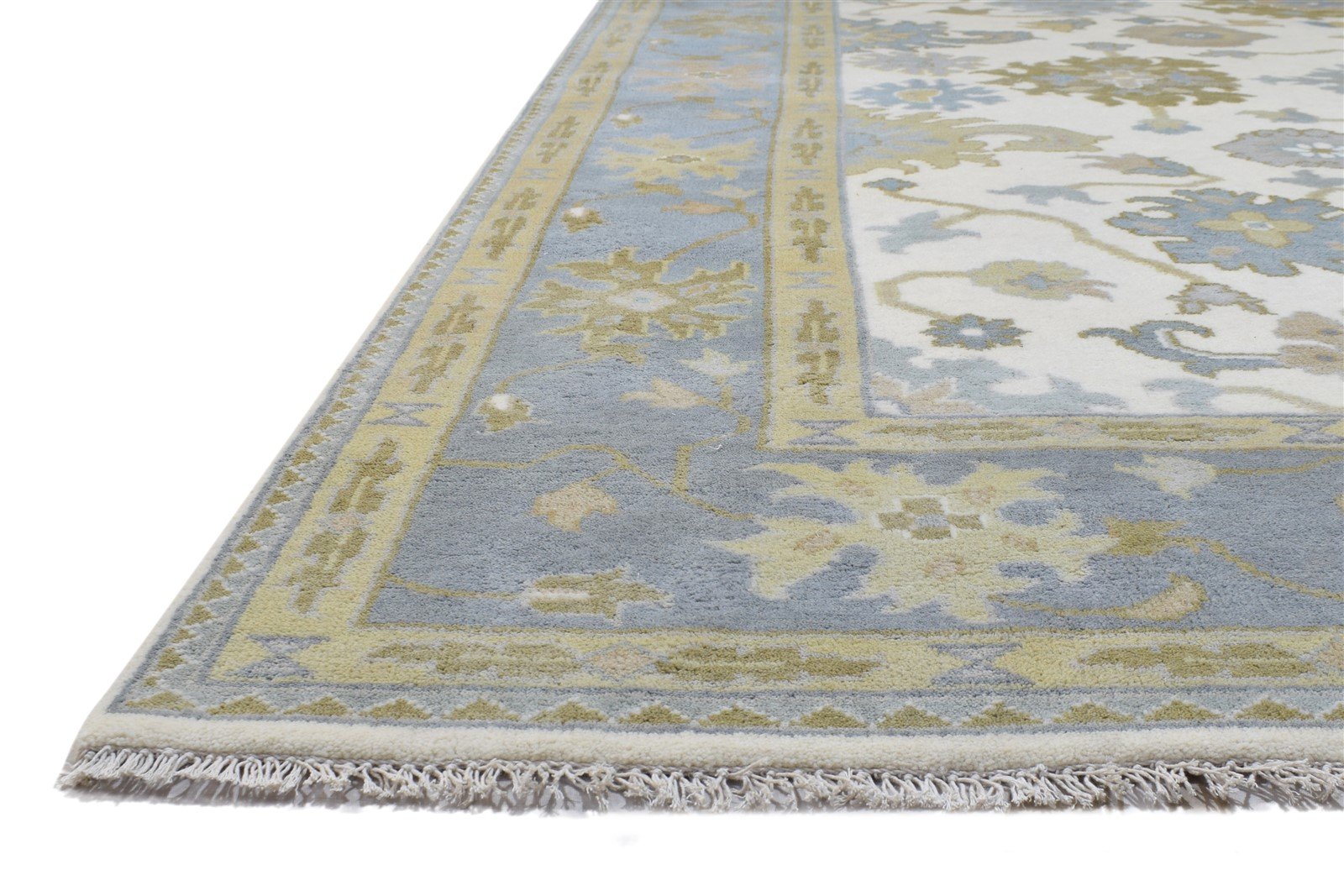 Wool Ivory Rug 8' X 10' Persian Hand Knotted Oushak Oriental Large Carpet   7864325996693