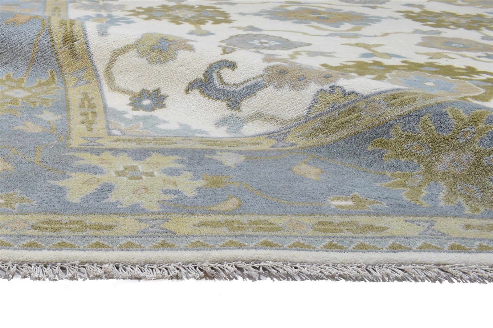 Wool Ivory Rug 8' X 10' Persian Hand Knotted Oushak Oriental Large Carpet   7864325996693
